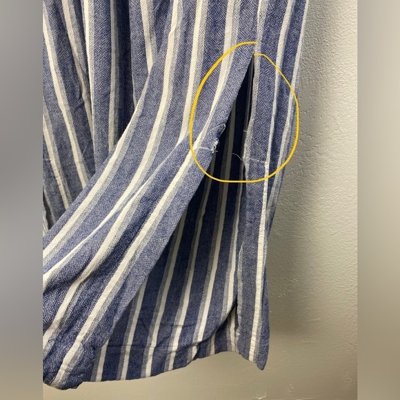 Cloth & Stone Linen Blend Wide Leg Summer Beachy Stripes Women’s Small - Picture 7 of 16